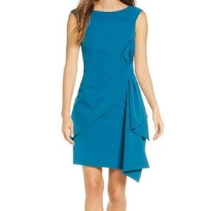 Eliza J Side Drape Laguna Crepe Cocktail Dress